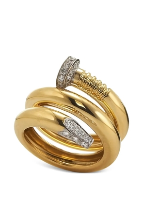 David Webb diamond nail ring - Gold