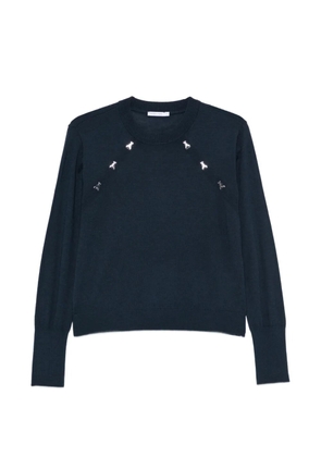 Patrizia Pepe Fly-embellished wool knit - Blue