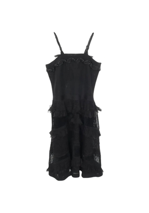 CHANEL Pre-Owned 1986-1988 Cocomark button lace dress - Black
