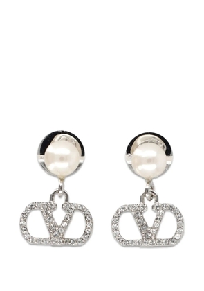Valentino Garavani VLogo Signature faux-pearl earrings - Silver