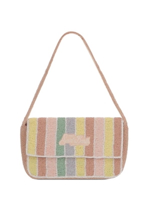 MC2 Saint Barth bead-embellished striped shoulder bag - Neutrals