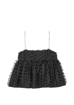 Cecilie Bahnsen Babette fil-coupé sleeveless peplum blouse - Black