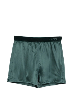 TOM FORD logo-waistband silk pyjama bottoms - Green