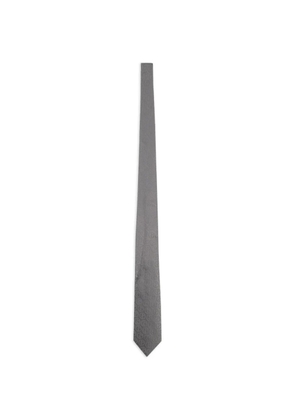 Giorgio Armani logo-jacquard silk tie - Grey