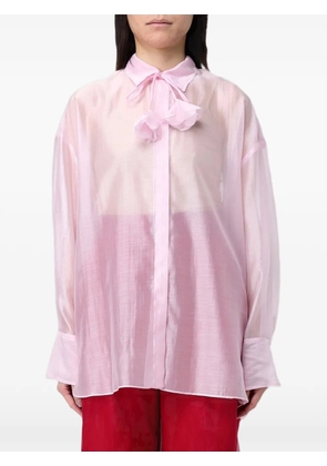 Hanita chiffon-finish pussy-bow shirt - Pink