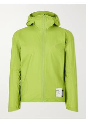 Satisfy - Rain Fly Hooded Logo-Printed PERTEX® Shield Air Jacket - Men - Green - XS