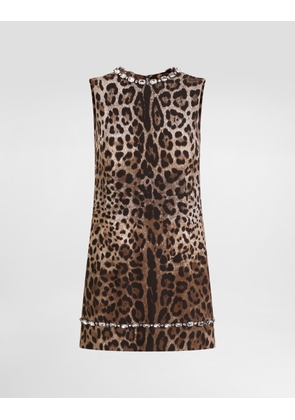 Dolce & Gabbana Leo-print Cady Dress - Woman Dresses Animal Print 36