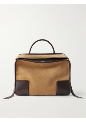 LOEWE - Amazona 180 XL Leather-Trimmed Suede Tote Bag - Men - Brown