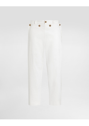 Dolce & Gabbana Cotton Trousers - Man Denim White 48