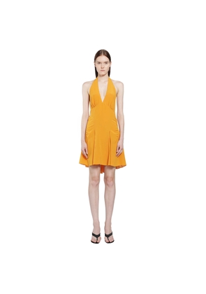 Silk Crepe De Chine Halter Dress