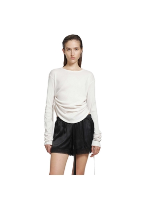 Dot Wrinkled Long Sleve Top