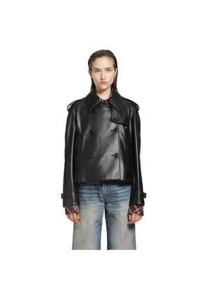 Cropped Leather Mayfair Trench Jacket