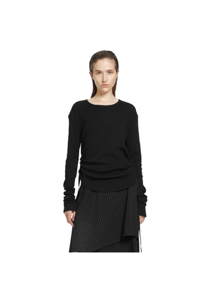 Dot Wrinkled Cropped Long Sleeves Top