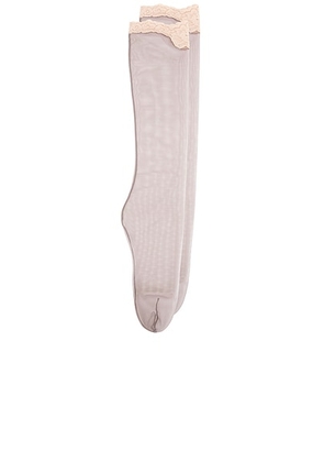 Valentino Lace Socks in Medium Grey - Grey. Size M/L (also in ).