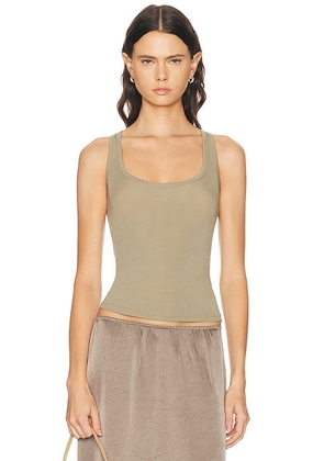 GRLFRND Essential Racerback Tank in Light Olive - Olive. Size XS (also in XXS, S, M, L, XL).