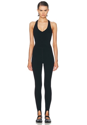 Splits59 Darci Airweight Stirrup Jumpsuit in Black - Black. Size M (also in S, XS, L).
