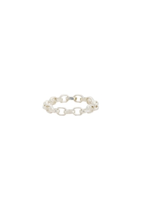 Loren Stewart Rolo Chain Ring in Sterling Silver - Metallic Silver. Size 6 (also in 5, 7, 8).