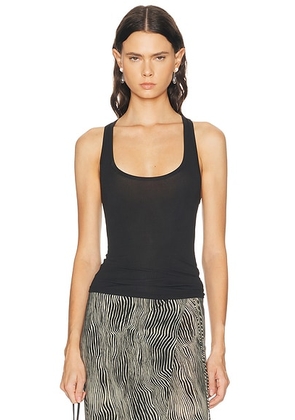 GRLFRND Essential Racerback Tank in Black - Black. Size XXS (also in L, M, S, XL, XS).