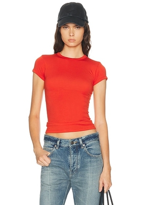 GRLFRND Crew Neck Slim Fit Tee in Chili Pepper - Red. Size XS (also in XXS, S, M, L, XL).