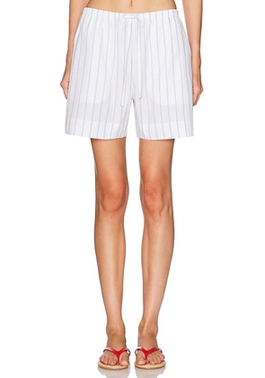 Jenni Kayne Daybreak Short in Sky Stripe - White. Size M (also in S, L).