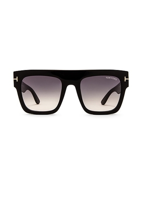 TOM FORD Renee Sunglasses in Shiny Black & Gradient Smoke Lens - Black. Size all.