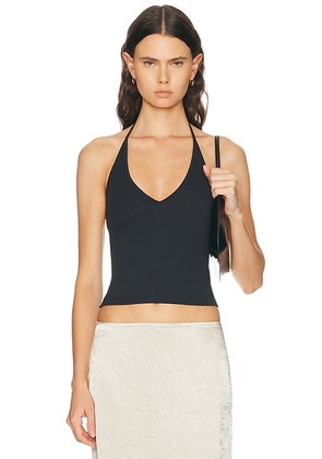 GRLFRND Halter Tank in Black - Black. Size XS (also in S, M, L, XL).