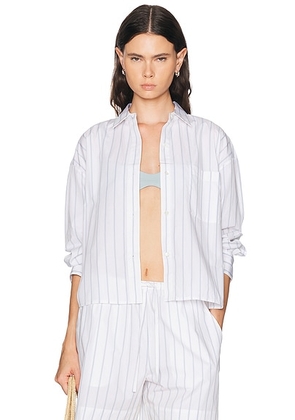 Jenni Kayne Ease Top in Sky Stripe - White. Size XS (also in M, S).