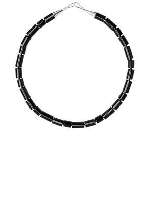 Lie Studio The Sadie Necklace in Black Onyx & Sterling Silver - Black. Size all.