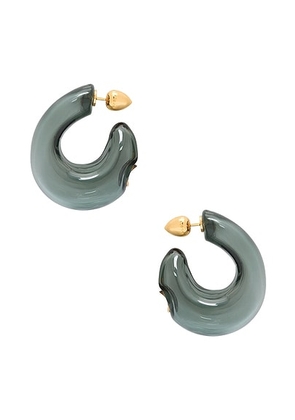 ALAÏA Bubble Hoop Earrings in Gris - Grey. Size all.