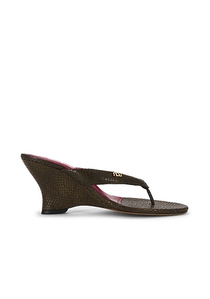 NOU for FWRD For Fwrd Puff Wedge Sandal in Guava Snake - Green. Size 39 (also in ).