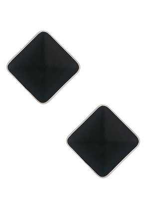 Givenchy Sculpted Asymmetric Leather Earrings in Black & Silvery - Black. Size all.