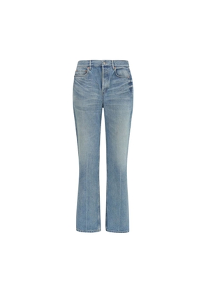 Saint Laurent Blue Cotton Straight-Leg Jeans - 26