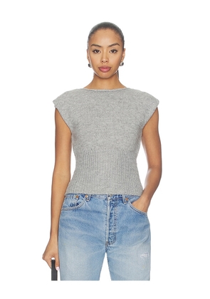 ALL THE WAYS Medora Knit Top in Grey. Size L. Also in XS, S, M.