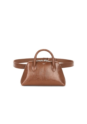 Coperni Lizard Print Duffle Belt Bag in Brown.