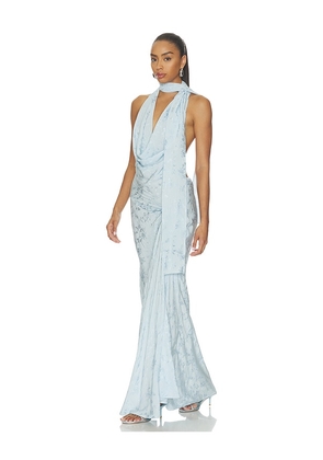 Anna October Kelly Halter Maxi Dress in Blue. Size L. Also in S, XS, M.