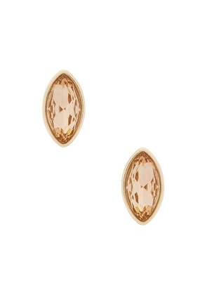 Ettika Crystal Marquise Stud Earrings in Metallic Gold.