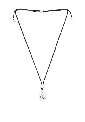 Ettika Metal Drop Cord Necklace in Black.