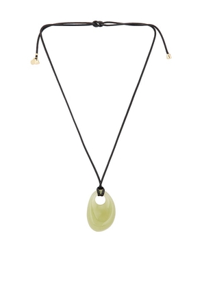 Ettika Resin Drop Cord Necklace in Olive.