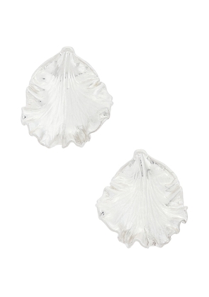 Cult Gaia Iris Earring in Metallic Silver.