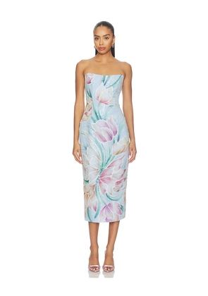 ELLIATT Priselle Strapless Midi Dress in Multi. Size L. Also in M, S, XL, XS.