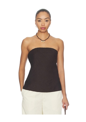 DONNI. The Linen Tube Top in Brown. Size L. Also in XXS, XS, S, M.