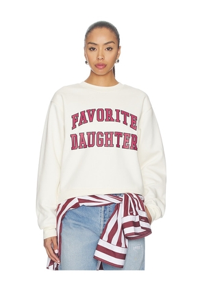 Favorite Daughter The Collegiate Classic Sweatshirt in Cream. Size L. Also in XS, S, M, XL.