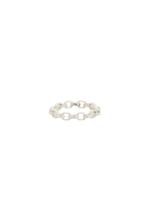Loren Stewart Rolo Chain Ring in Metallic Silver. Size 5. Also in 6, 7, 8.