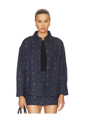 Line & Dot Attina Shacket in Blue. Size L. Also in S, XS, M.