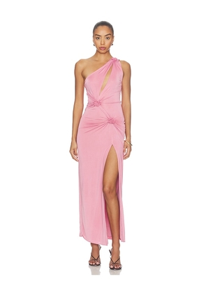 Mother of All Kay Ripple Maxi Dress in Pink. Size L. Also in S, M.