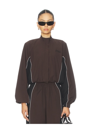 ROTATE Crispy Woven Jacket in Brown. Size 32. Also in 34, 36, 38.