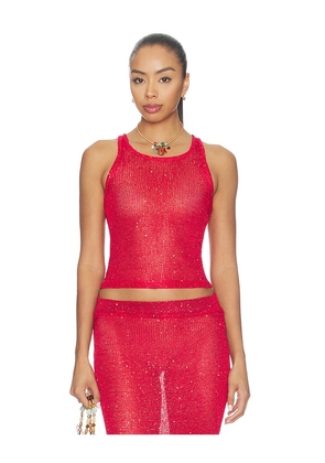 superdown Miranda Knit Top in Red. Size L. Also in XS, S, M.