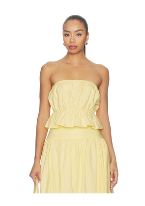 SNDYS Nesa Strapless Top in Yellow. Size L. Also in XS, S, M, XL, XXL.