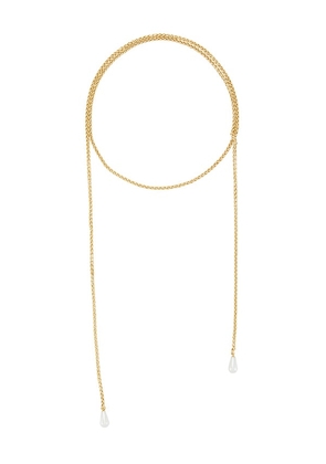 SHASHI Rope Chain Scarf Necklace in Metallic Gold.