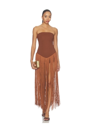 superdown Tea Fringe Romper in Brown. Size L. Also in XXS, XS, S, M.